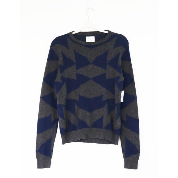 Saturdays New York City Other - NEW Saturdays Surf NYC Abstract Knit Sweater Crewneck Pullover Navy Charcoal XS